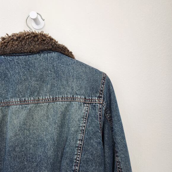 Vintage Y2K Lapis Fleece Lined Button Down Jean Jacket M - Picture 6 of 9